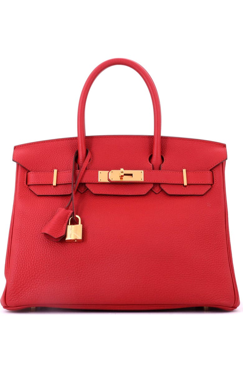 Pre-Owned Hermes Birkin Handbag Red Togo with Gold Hardware 30, Main, color, Vermillon