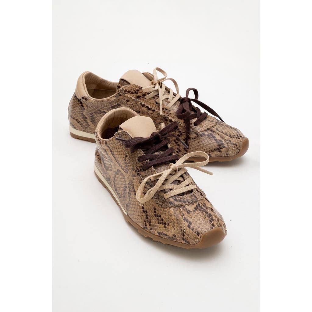 Forever & Always Shoes Crea Leather Sneakers In Open Brown Leather