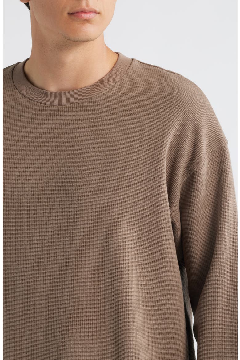 Long Sleeve Waffle Stitch T-Shirt, Alternate, color, LATTE BROWN