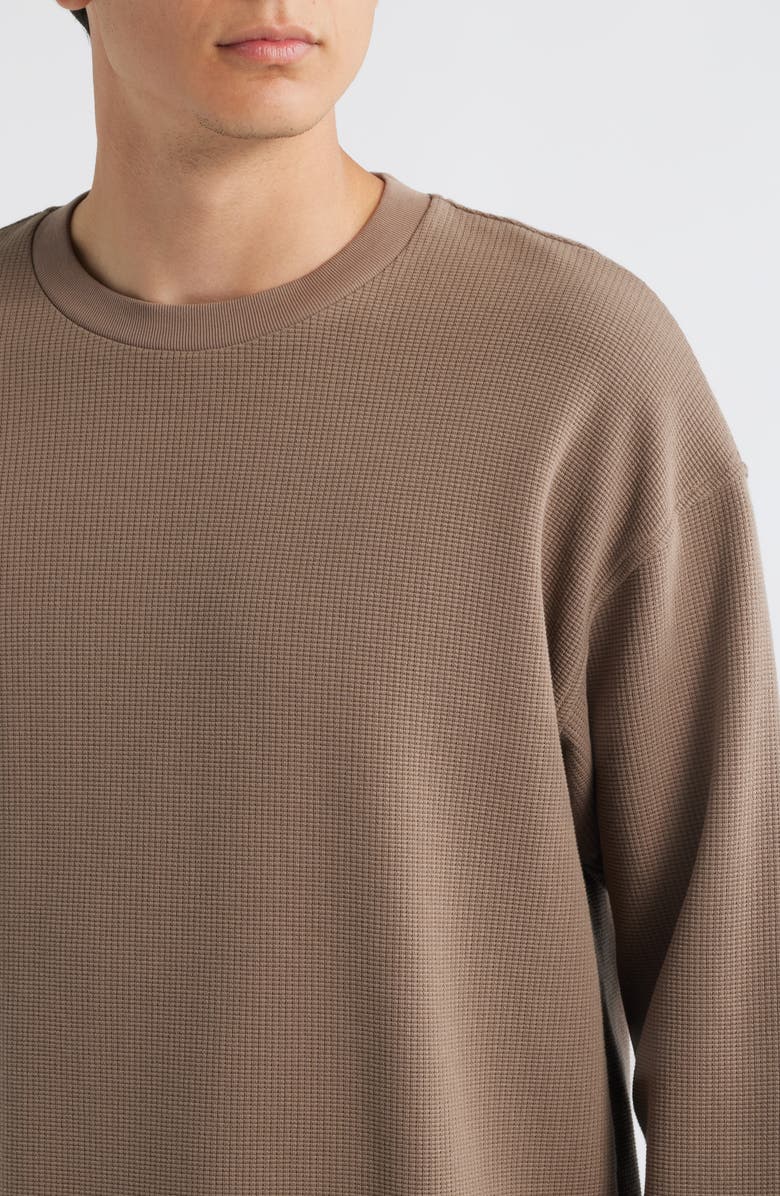 FRAME Long Sleeve Waffle Stitch T-Shirt, Alternate, color, Latte Brown