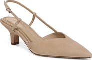 Vince Levvy Slingback Pointed Toe Kitten Heel Pump