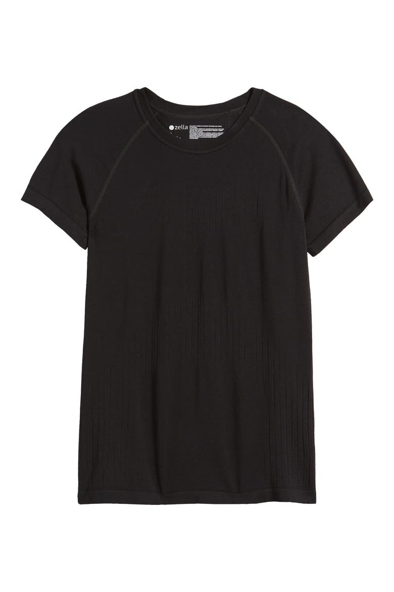 Seamless Performance T-Shirt, Alternate, color, BLACK
