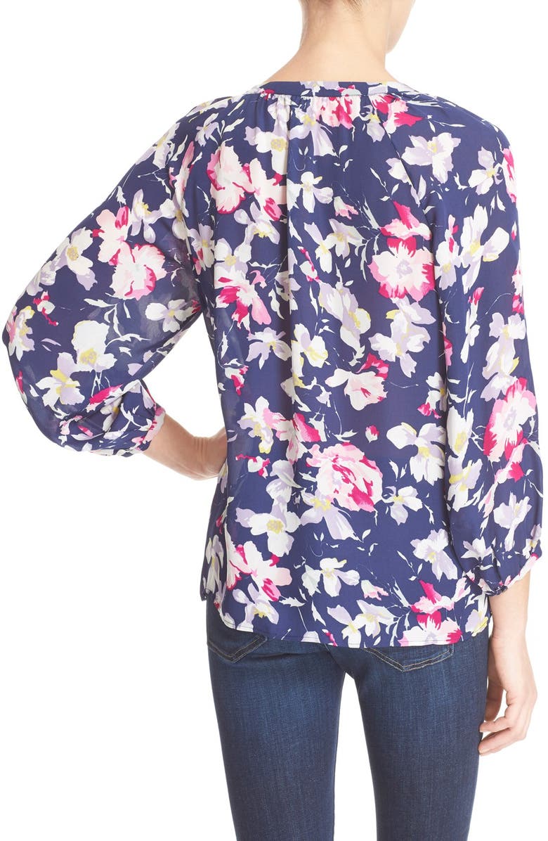 Joie 'McKenna' Floral Print Silk Blouse, Alternate, color, 