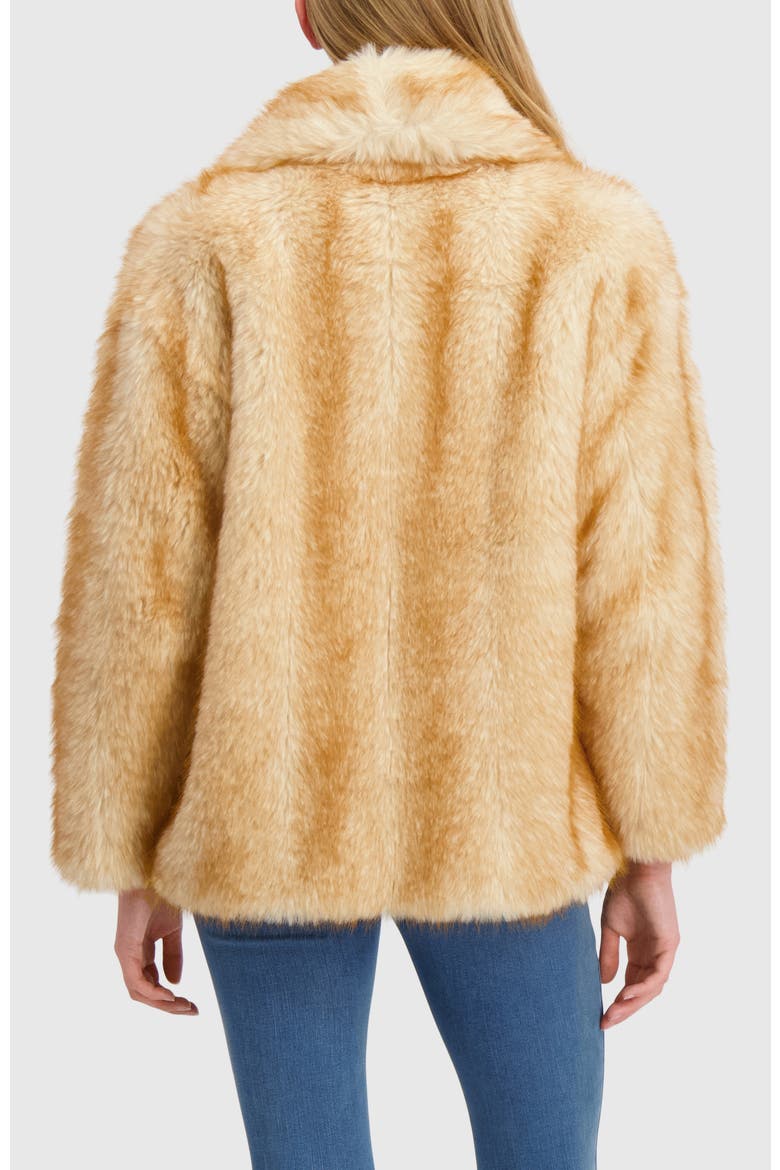 Fur-Free Fox (Faux Fur) Jacket, Shawl Collar, Alternate, color, GOLDTONE