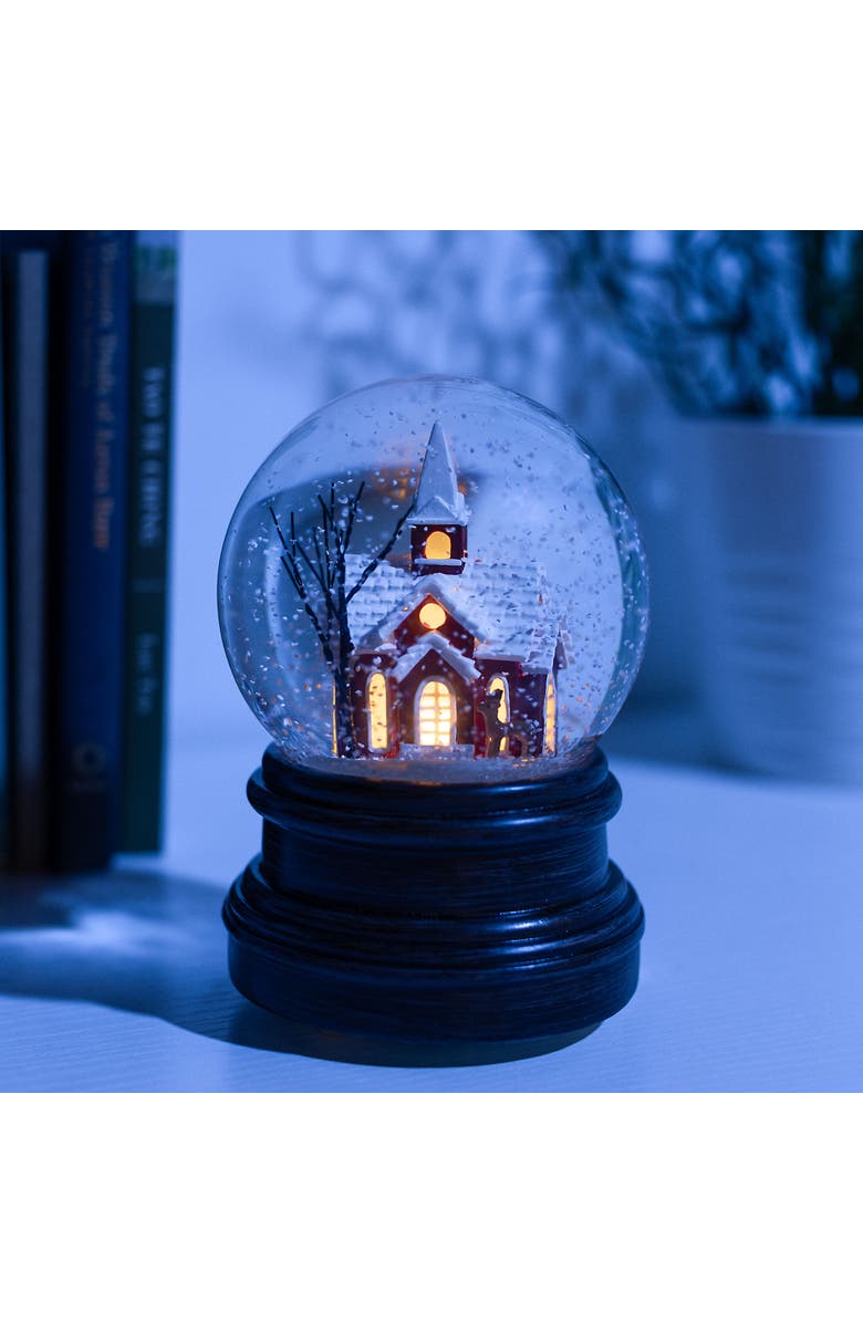 Ashfield & Harkness Sanctuary Church Decorative Snow Globe with Wind Up Music box, Alternate, color, Multicolored