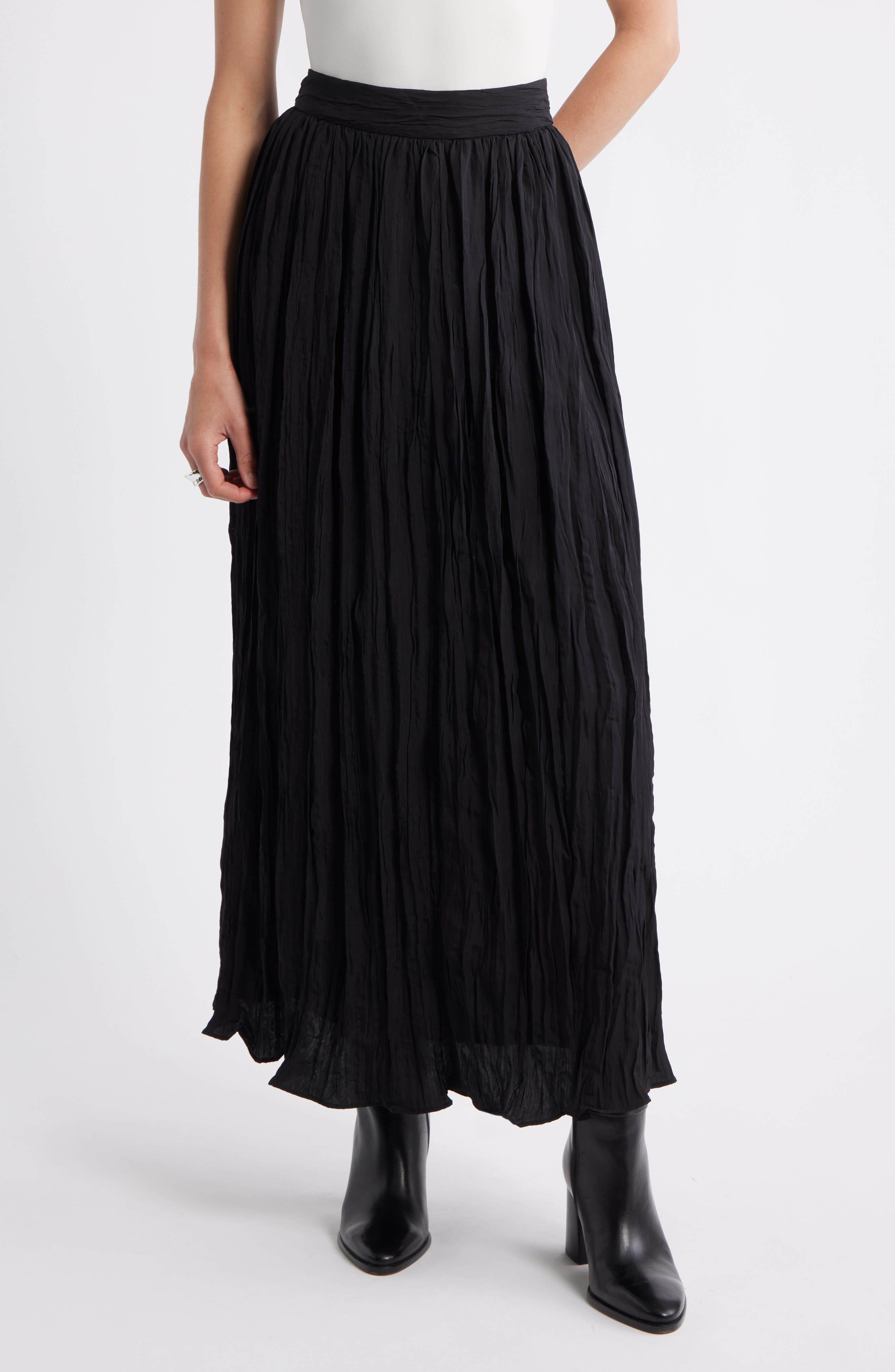 Nordstrom Crinkle A-Line Maxi Skirt