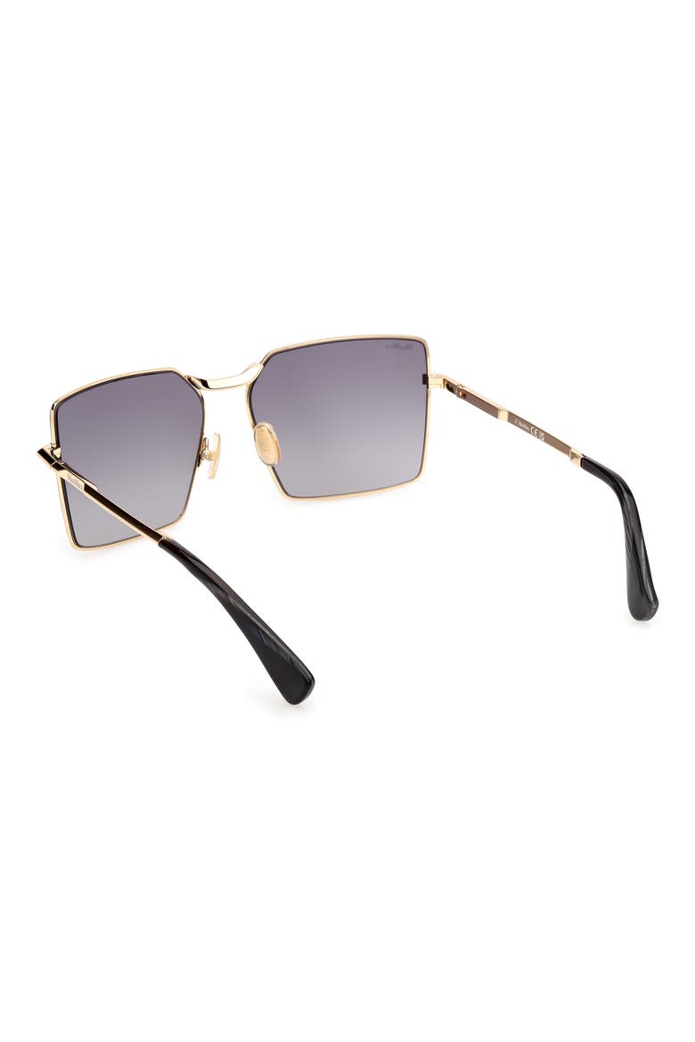 58mm Gradient Rectangular Sunglasses, Alternate, color, SHINY DEEP GOLD / SMOKE