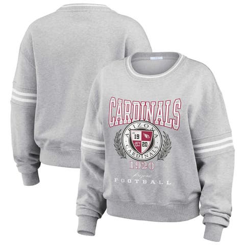 Women's WEAR by Erin Andrews Heather Gray Arizona Cardinals Cropped Pullover Sweatshirt