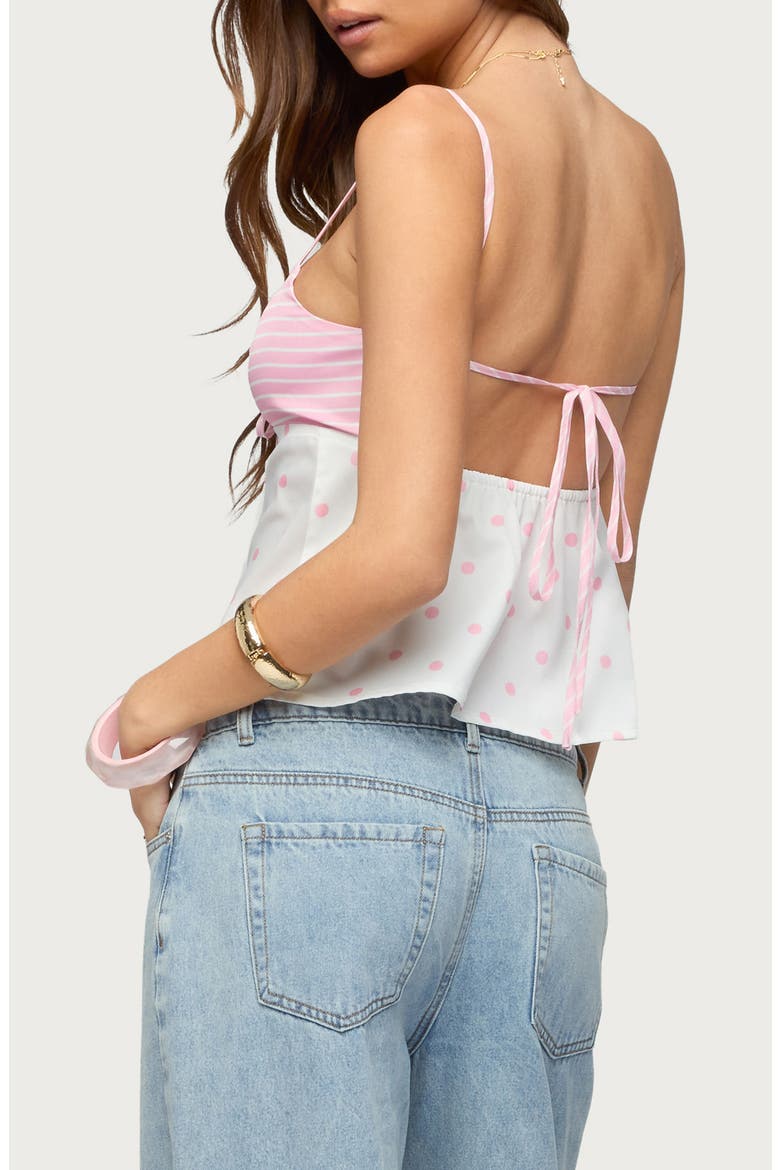 Tilly Mixed Print Top, Alternate, color, PINK-AND-WHITE