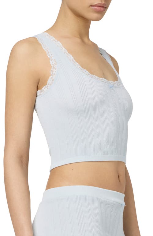 FLORENCE BY MILLS FLORENCE BY MILLS LACE TRIM CROP TANK