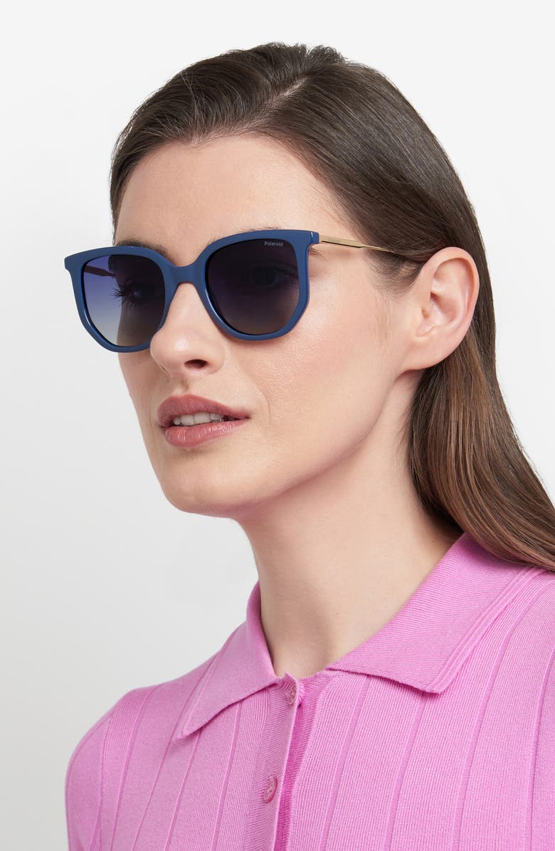 Polaroid 51mm Gradient Square Sunglasses, Alternate, color, Blue/ Blue Sf Polar