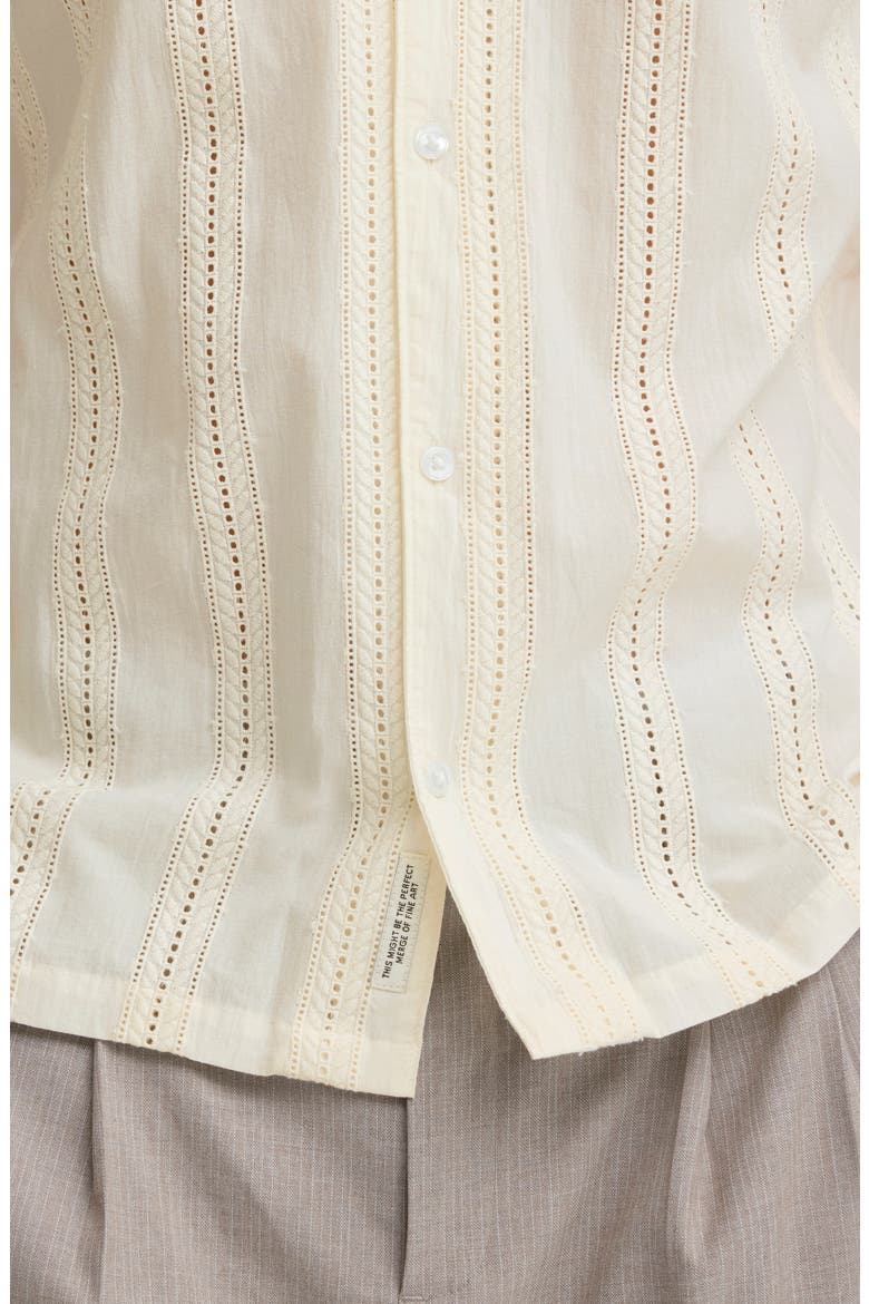 Gradey Embroidered Eyelet Camp Shirt, Alternate, color, MARSHMALLOW