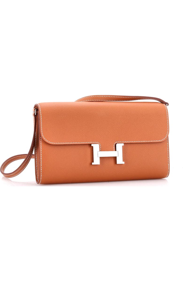 Pre-Owned Hermes Constance To Go Wallet Evercolor, Alternate, color, Gold