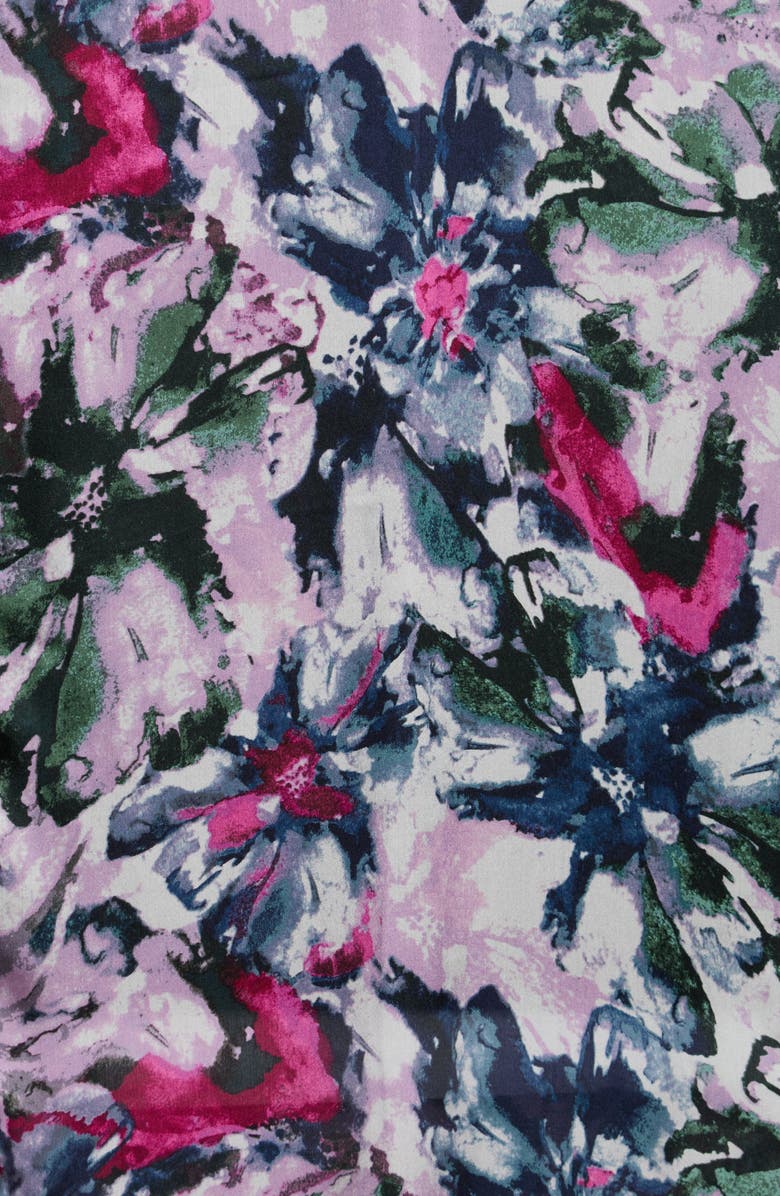 Vince Camuto Abstract Floral Silk Oblong Scarf, Alternate, color, Sea