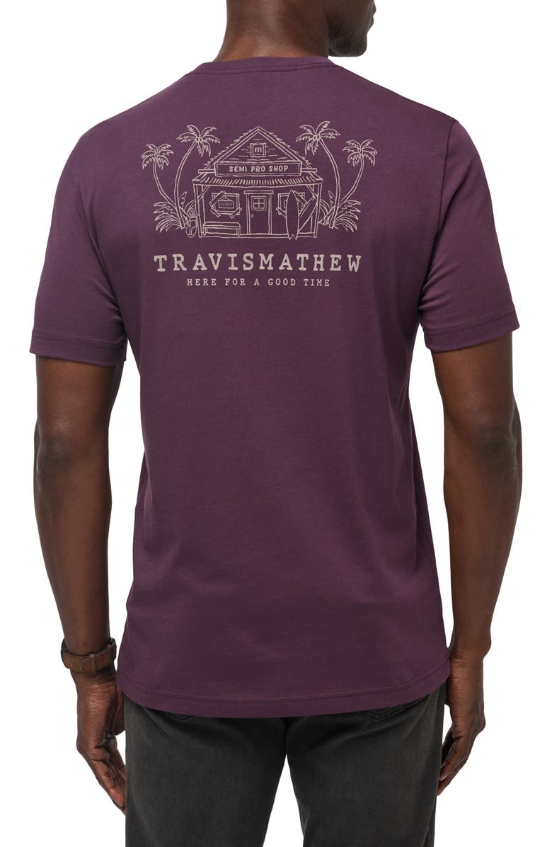 TravisMathew Island Gem Cotton Graphic T-Shirt, Alternate, color, Plum
