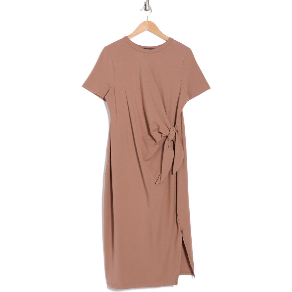 Renee C Tie Knot Midi Dress In Mocha