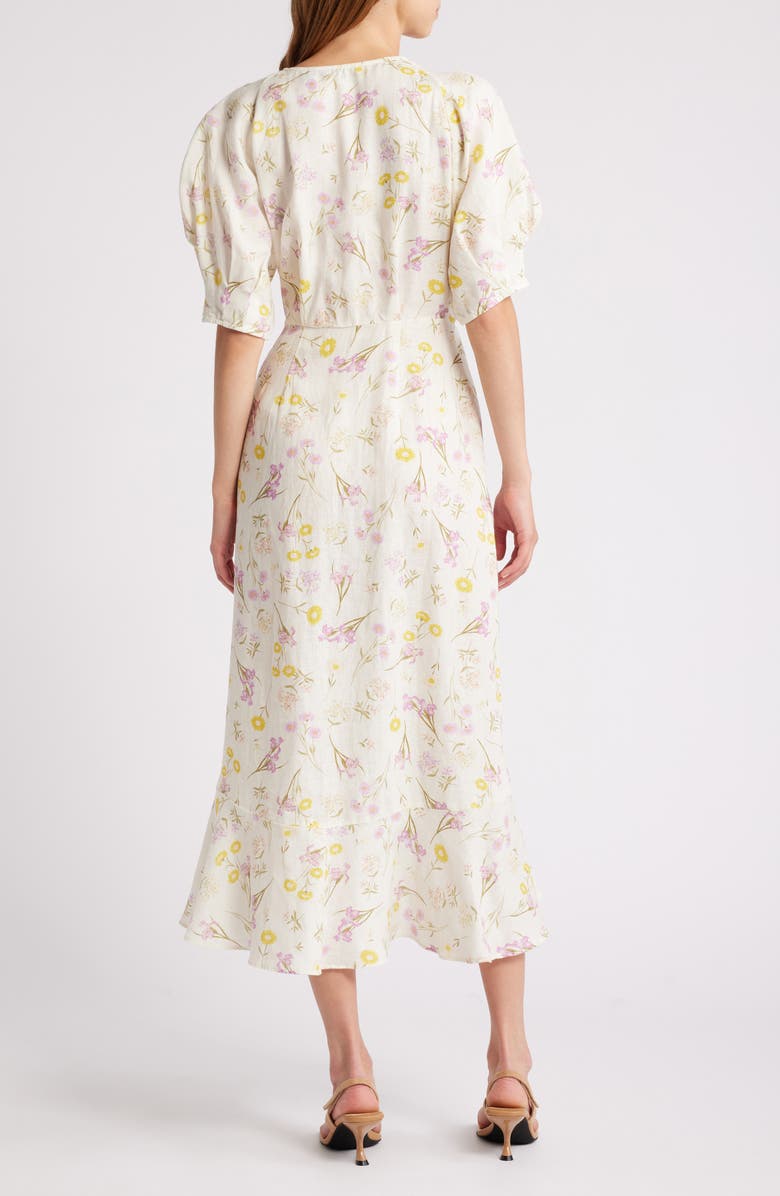 & Other Stories Linen Wrap Midi Dress, Alternate, color,