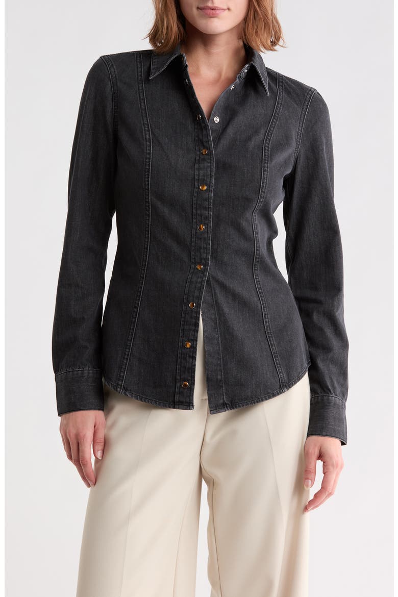 Eddie Denim Shirt, Main, color, WASHED ONYX