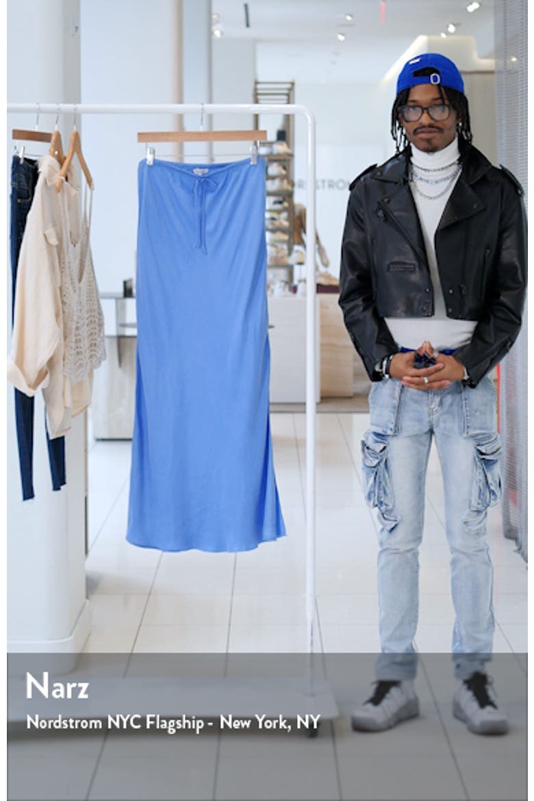Drawstring Maxi Slip Skirt video