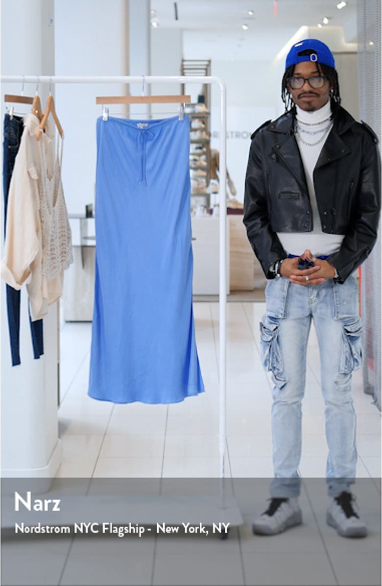 Drawstring Maxi Slip Skirt, sales video thumbnail