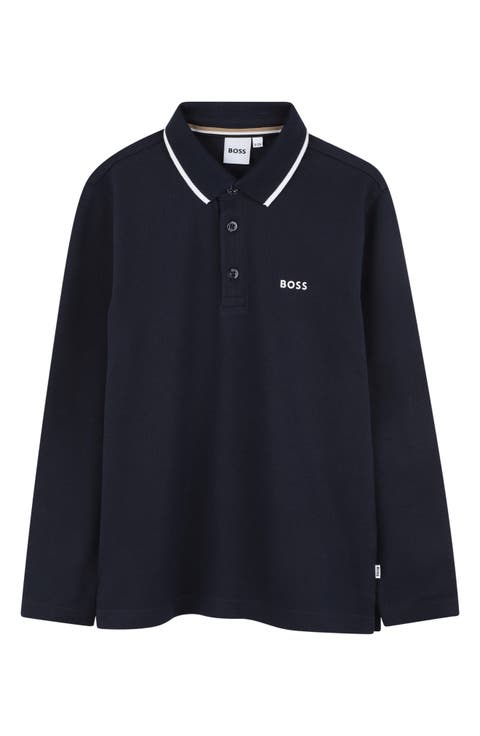 Kids' Long Sleeve Tipped Cotton Polo (Big Kid)