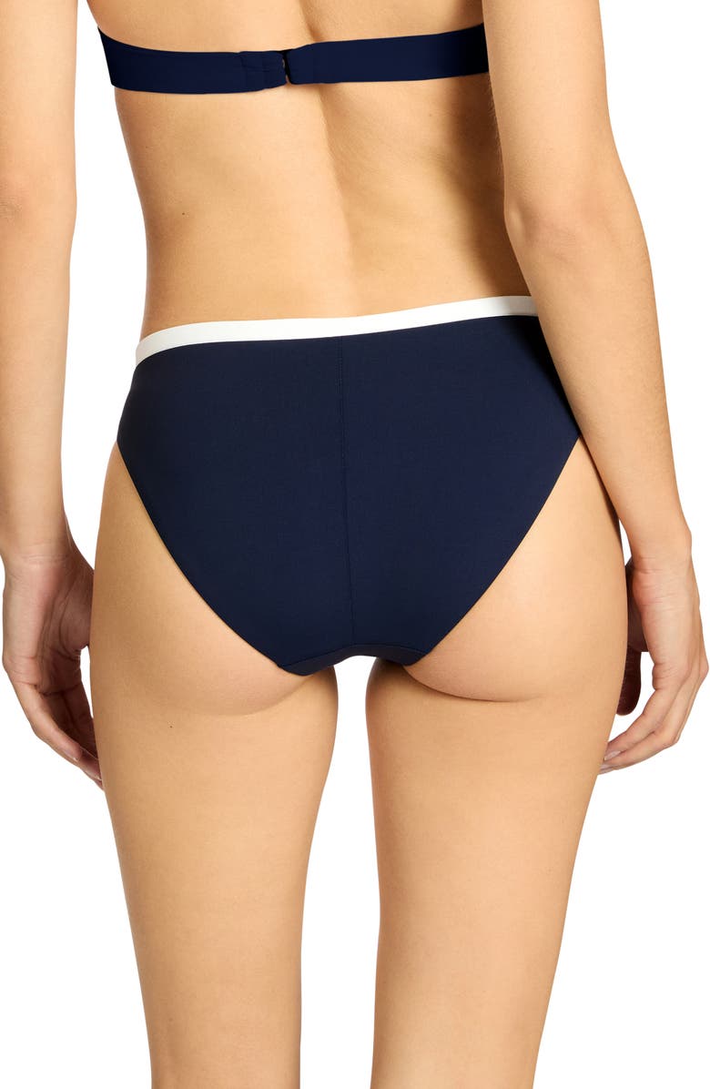 Robin Piccone Jacqui Side Tie Bikini Bottoms, Alternate, color, Navy/ Grass/ Cream