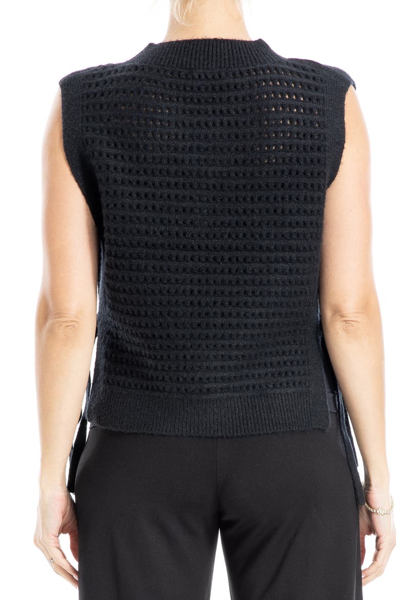 Mock Neck Sweater Vest, Alternate, color, BLACK