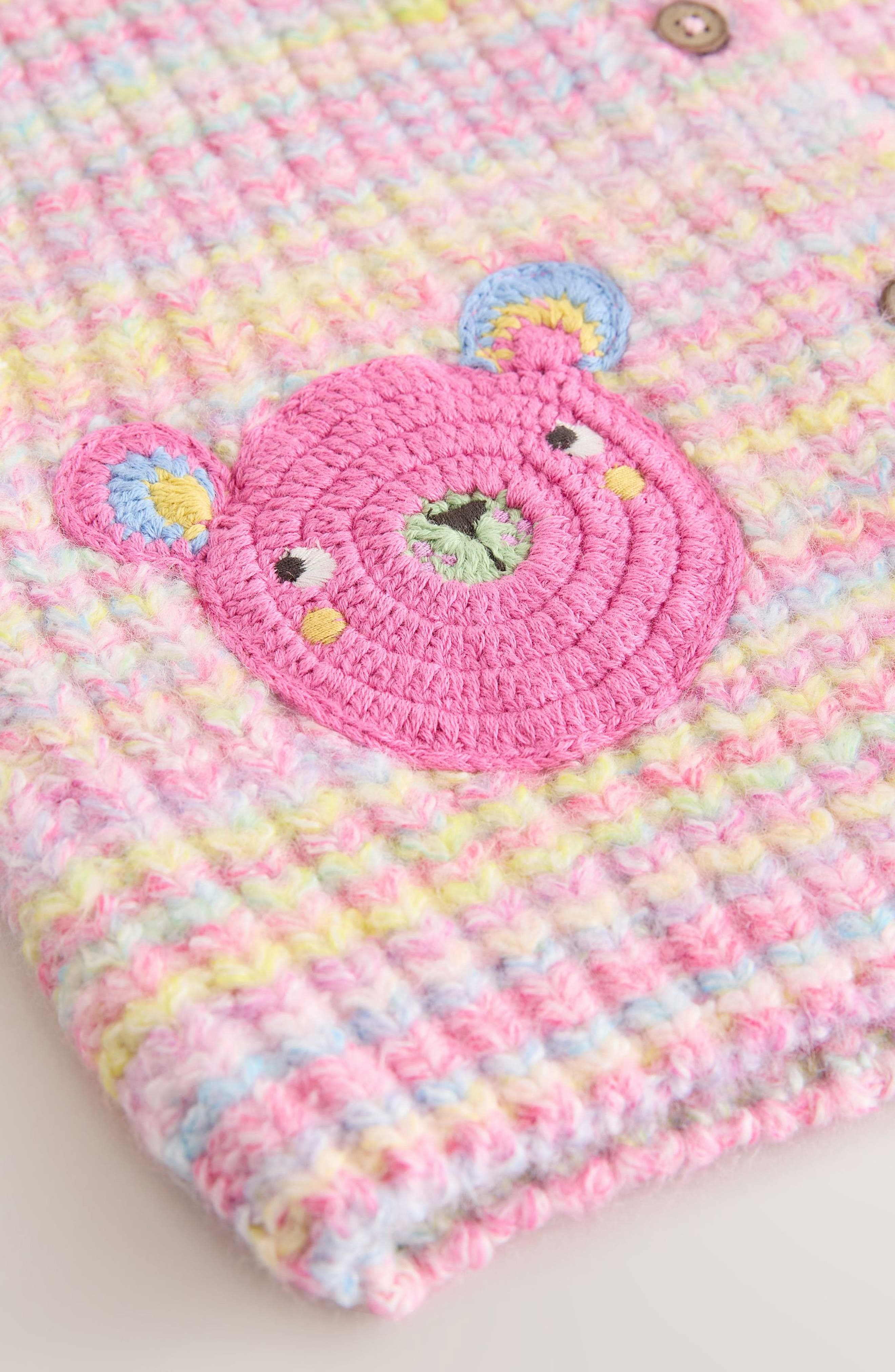 NEXT Kids' Bear Crochet Hooded Cardigan — фото 4