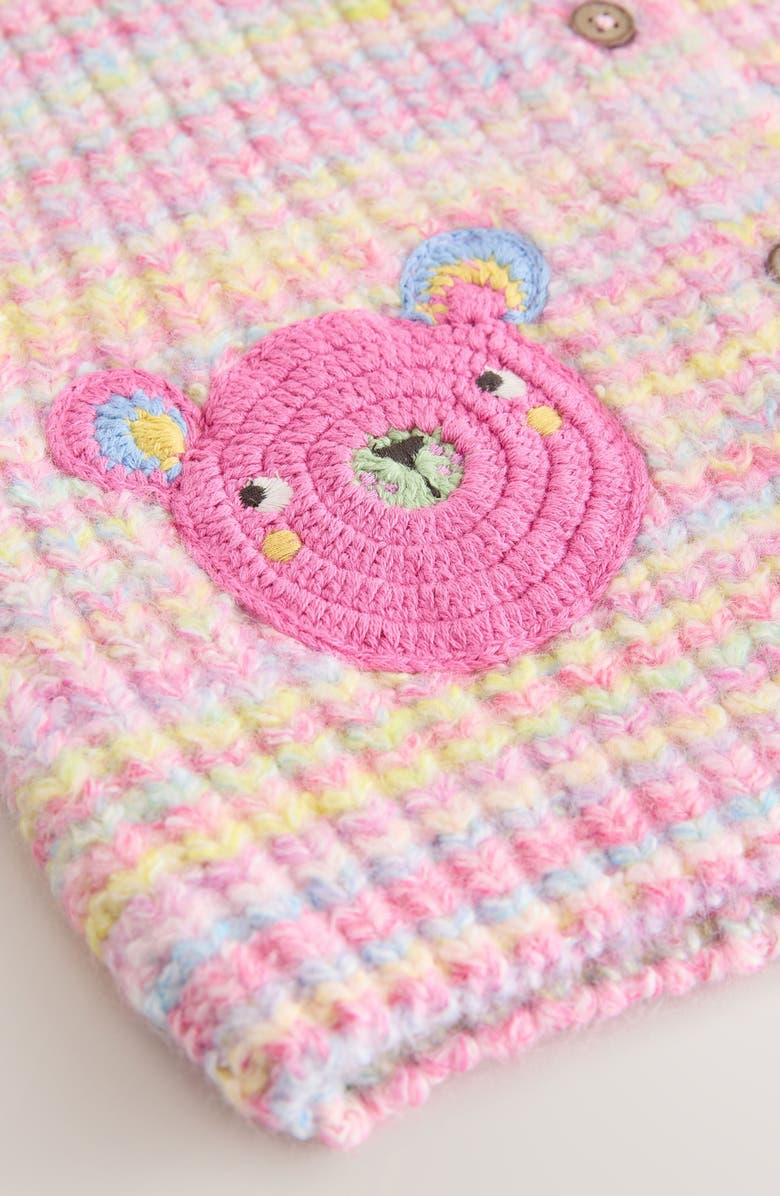 NEXT Kids' Bear Pocket Hooded Cardigan, Alternate, color, Pink