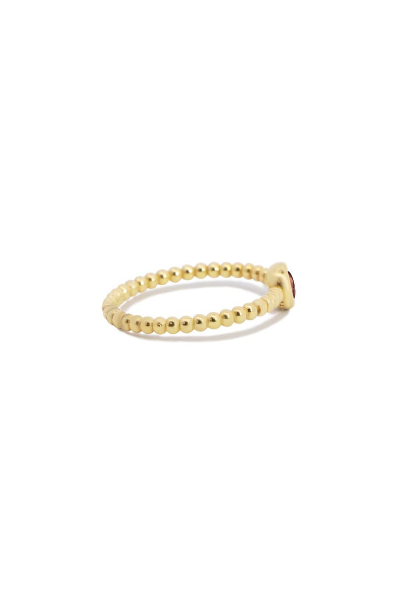 Gold Beaded Garnet Ring, Alternate, color, Garnet