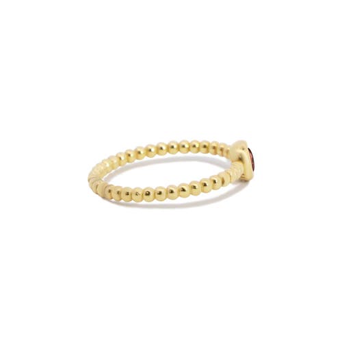 The Lovery Fine Jewelry Gold Beaded Garnet Ring In Gold