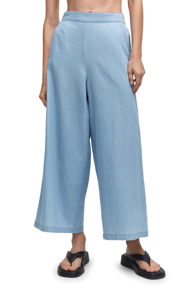 MANGO Cotton Pull-On Culottes, Main, color, 