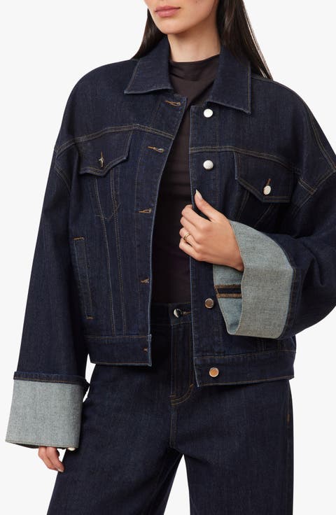Cuffed Denim Trucker Jacket