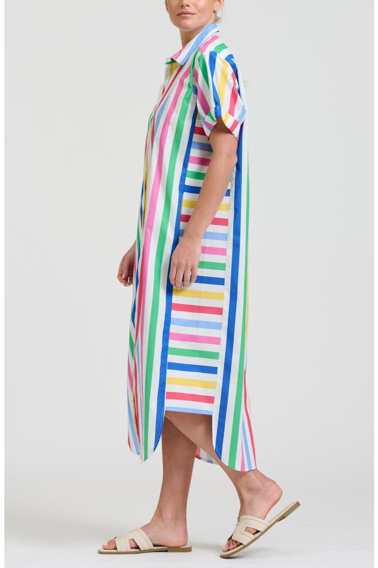 Stripe Maxi Shirtdress, Alternate, color, FIESTA STRIPE