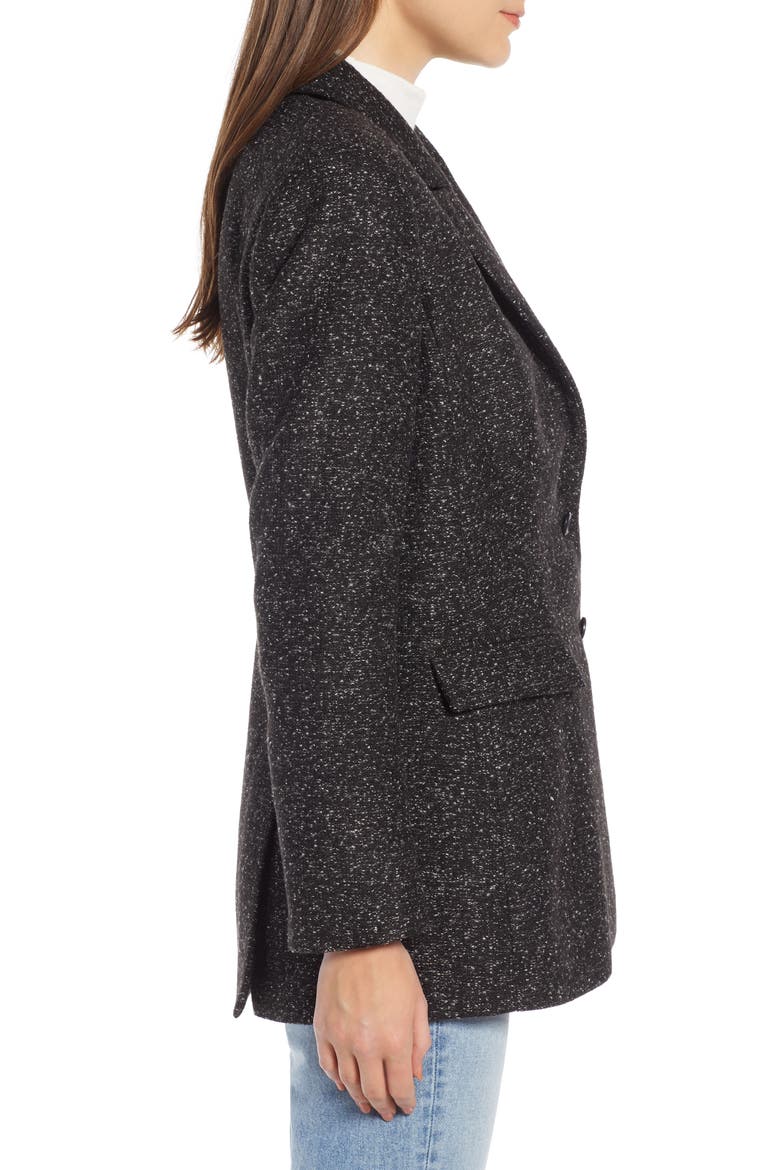 Bouclé Blazer (Nordstrom Exclusive), Alternate, color, BLACK COMBO