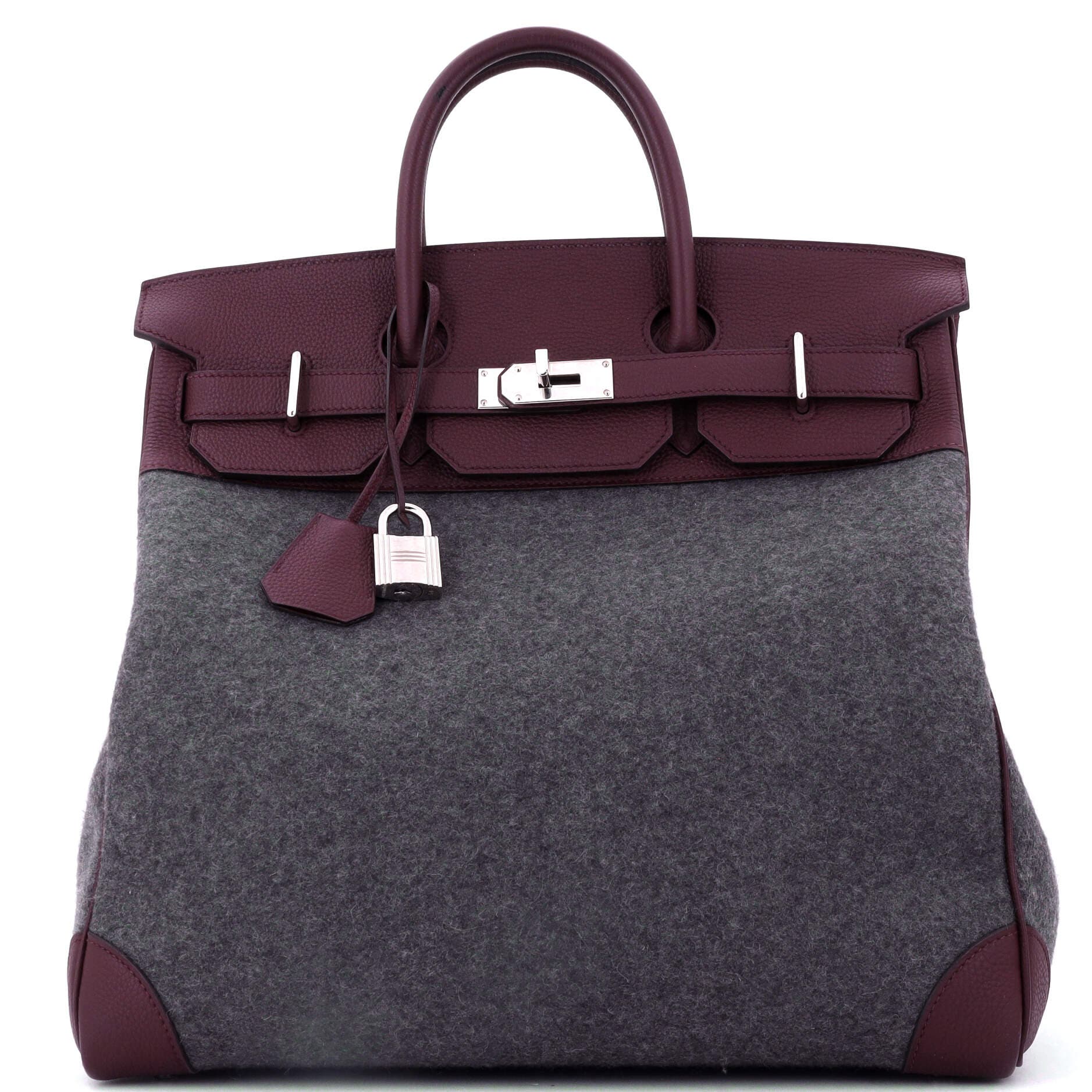 Pre-Owned Hermes Go Team HAC Birkin Bag Felt and Togo with Palladium Hardware 40, Main, color, 