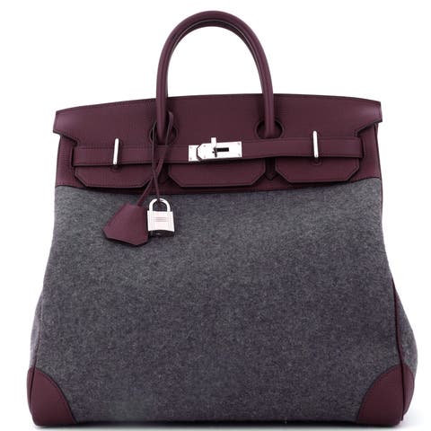 Go Team HAC Birkin Bag Felt and Togo with Palladium Hardware 40
