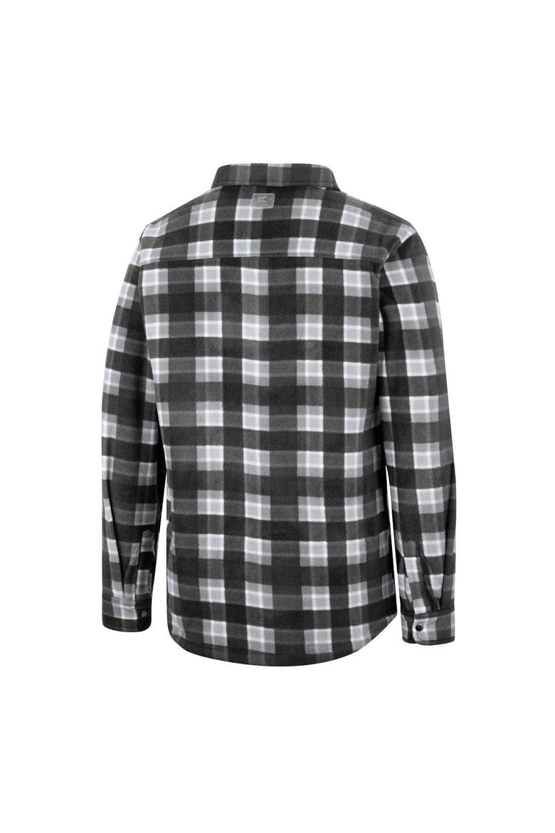 Men's Colosseum Black/White Boston College Eagles Ellis Plaid Full-Snap Shirt Jacket, Alternate, color, Black