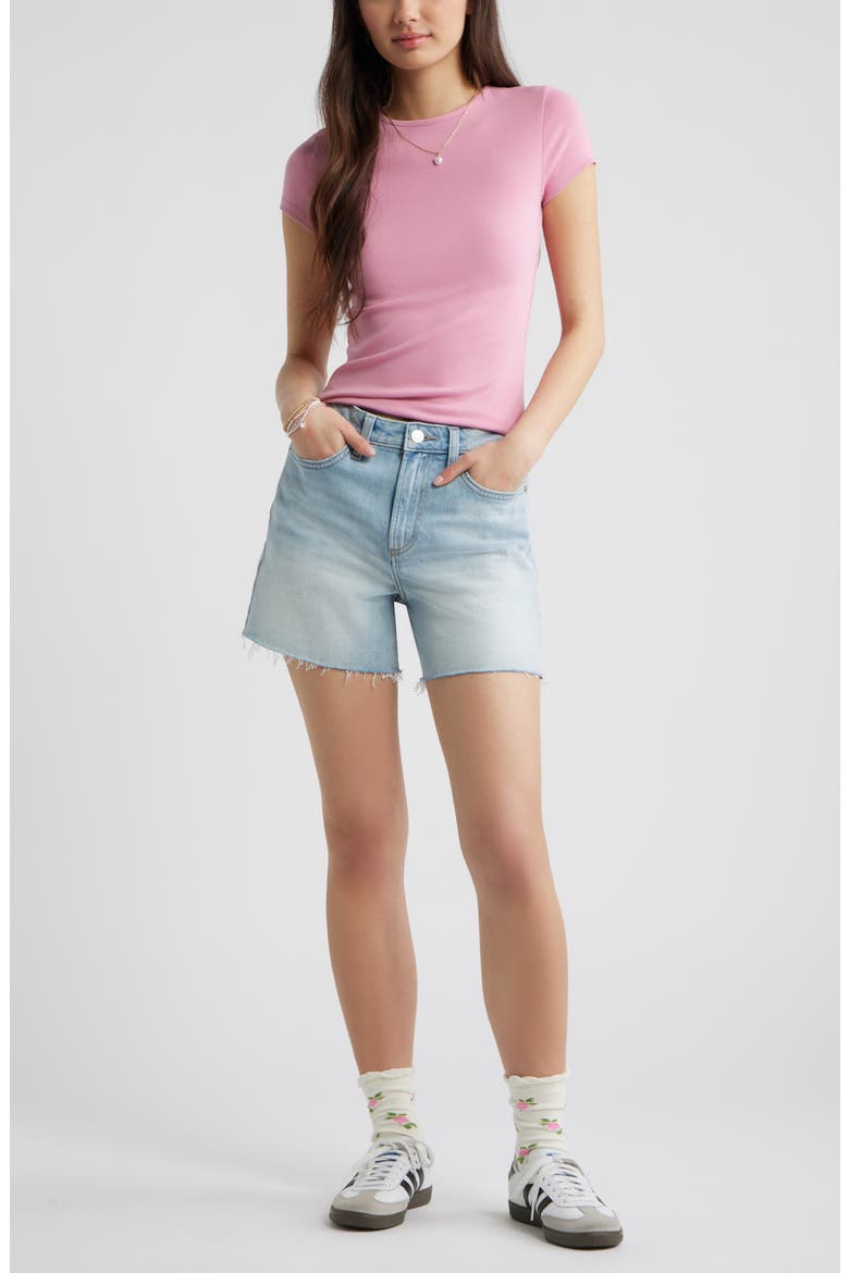 Stretch Cotton Blend Baby Tee, Alternate, color, PINK VACATION