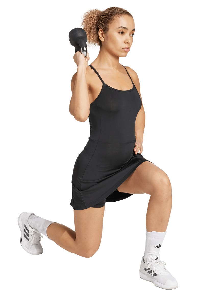 Train Essentials Workout Dress, Alternate, color, BLACK/ WHITE