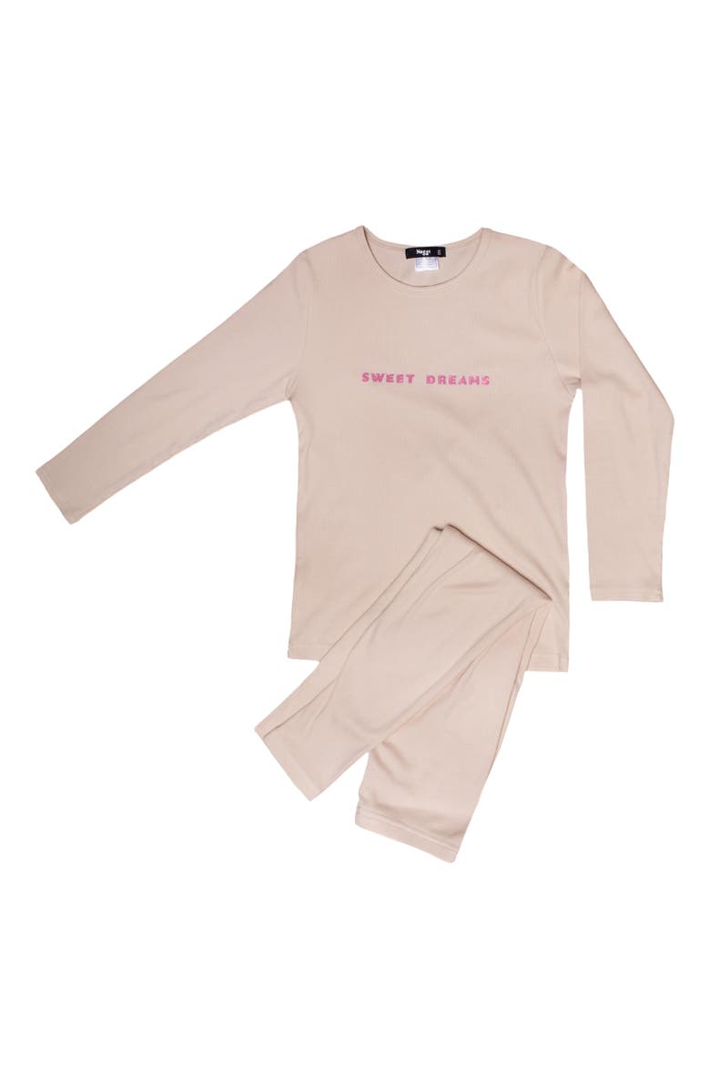 NoggiWear Sweet Dreams Loungewear Set, Alternate, color, Beige / Pink