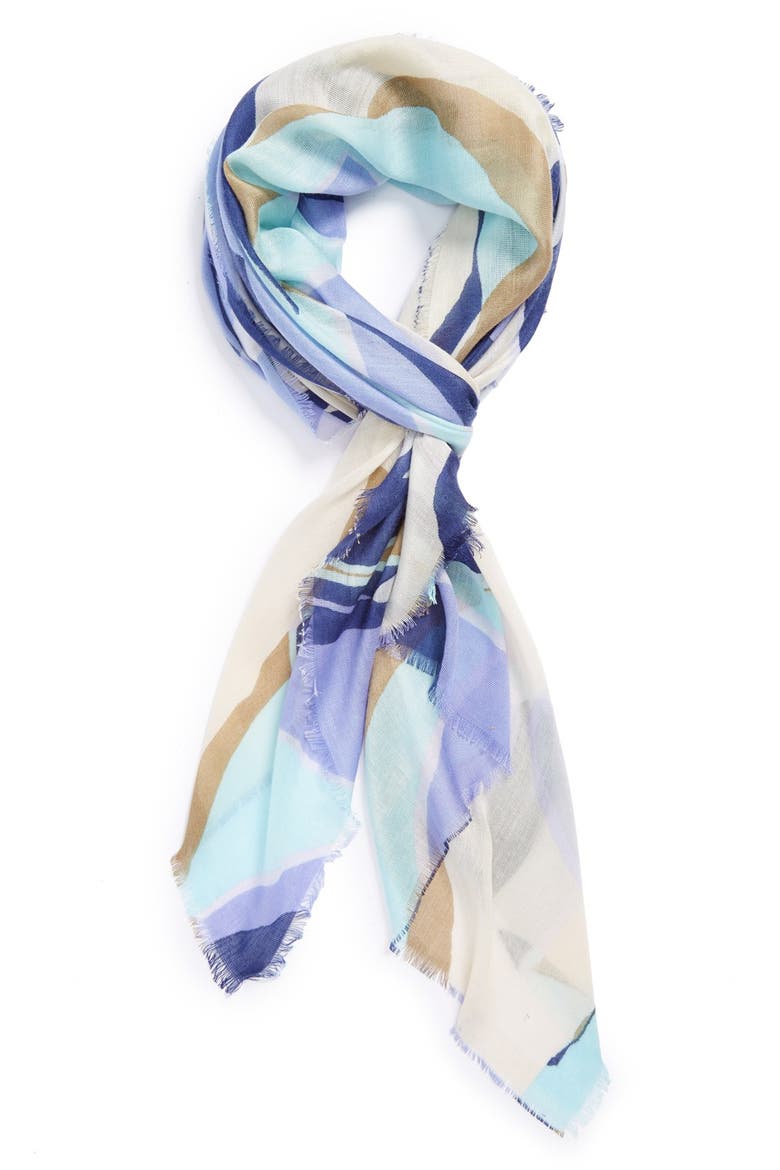 'Silhouette' Scarf, Main, color, PEACOAT