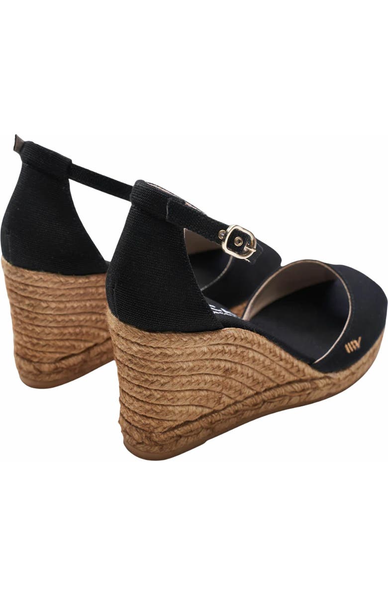 VISCATA Aiguafreda Canvas Espadrille Sandal Wedges, Alternate, color, Black