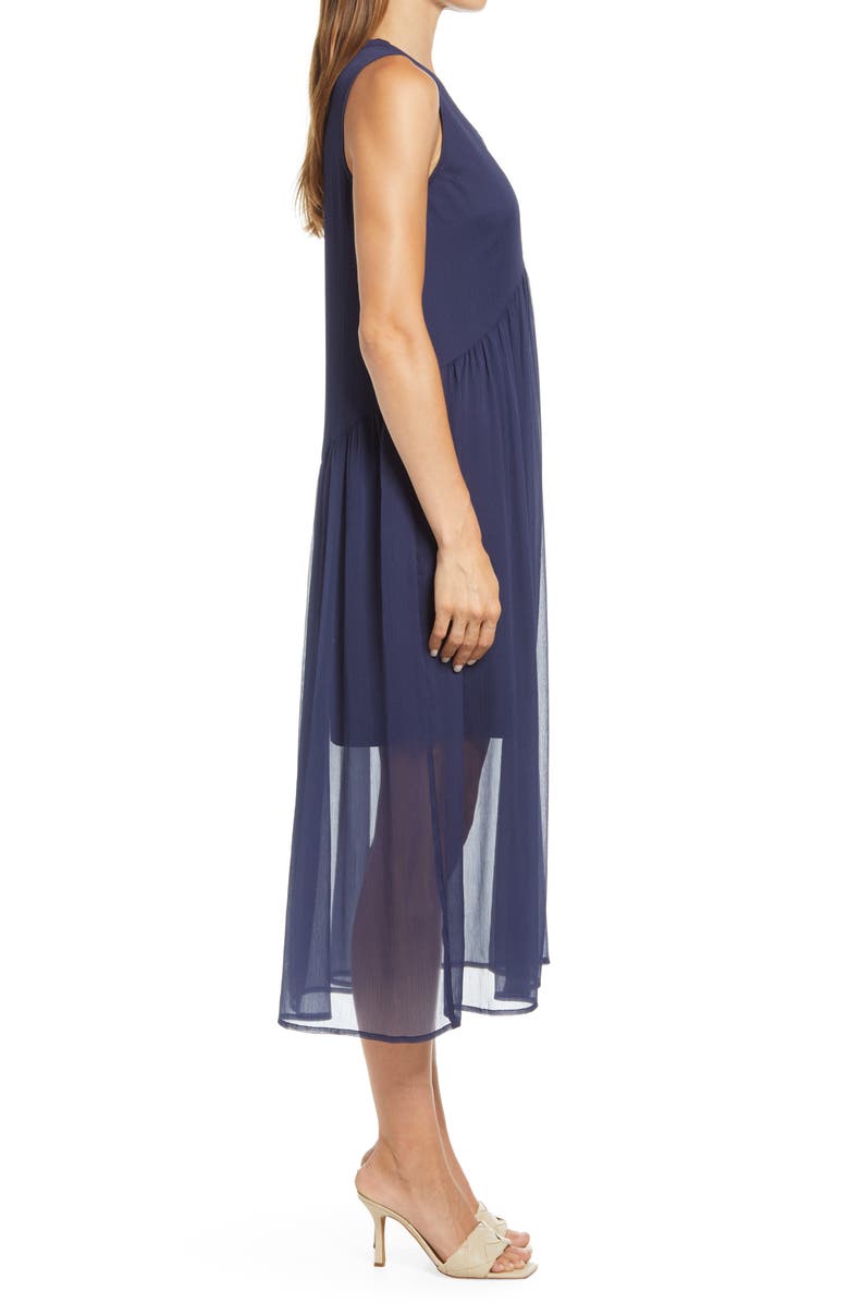 Halogen<sup>®</sup> Double V Layered Chiffon Dress, Alternate, color, 