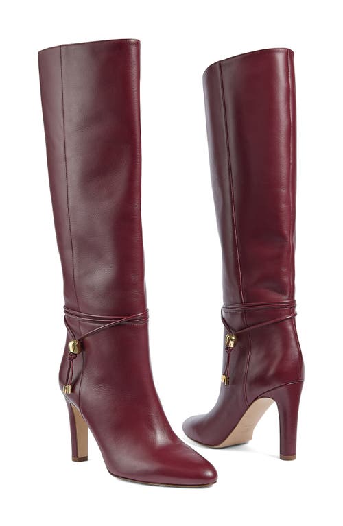 Lk Bennett Loretta Knee High Boot In Burgundy