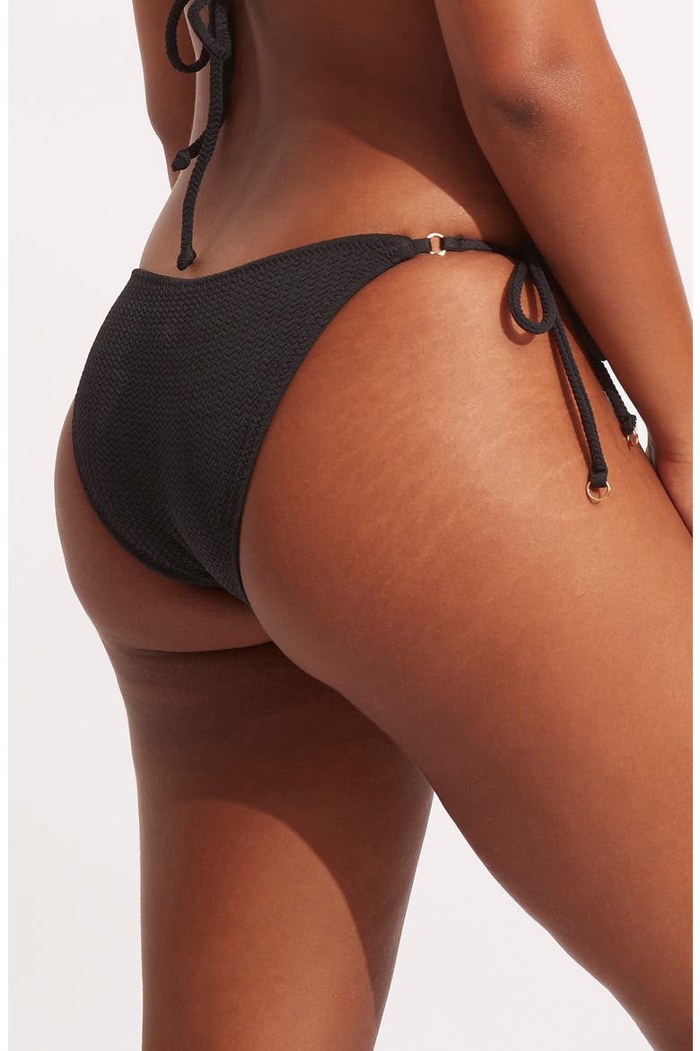 Rio Side Tie Bikini Bottoms, Alternate, color, BLACK
