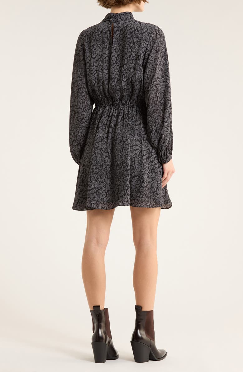 Derek Lam 10 Crosby Briar Long Sleeve Fit & Flare Dress, Alternate, color, Grey Pebble