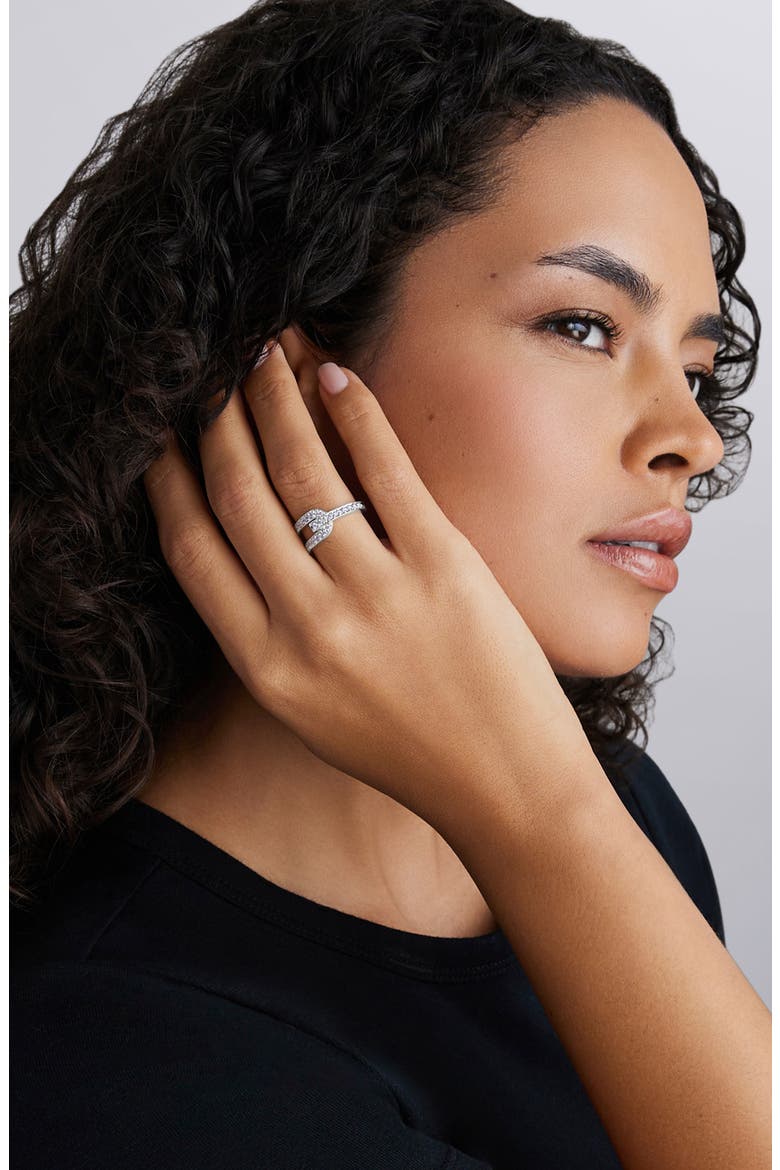Caviar Spark Linear Diamond Ring, Alternate, color, SILVER