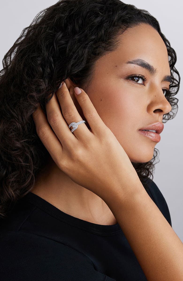 LAGOS Caviar Spark Linear Diamond Ring, Alternate, color, Silver