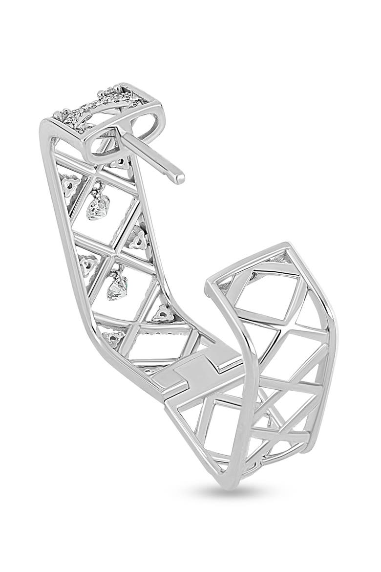Audrey Dancing Diamond Hoop Earrings, Alternate, color, 18K WHITE GOLD